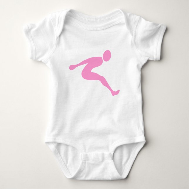 Long Jump - Pink Baby Strampler (Vorderseite)