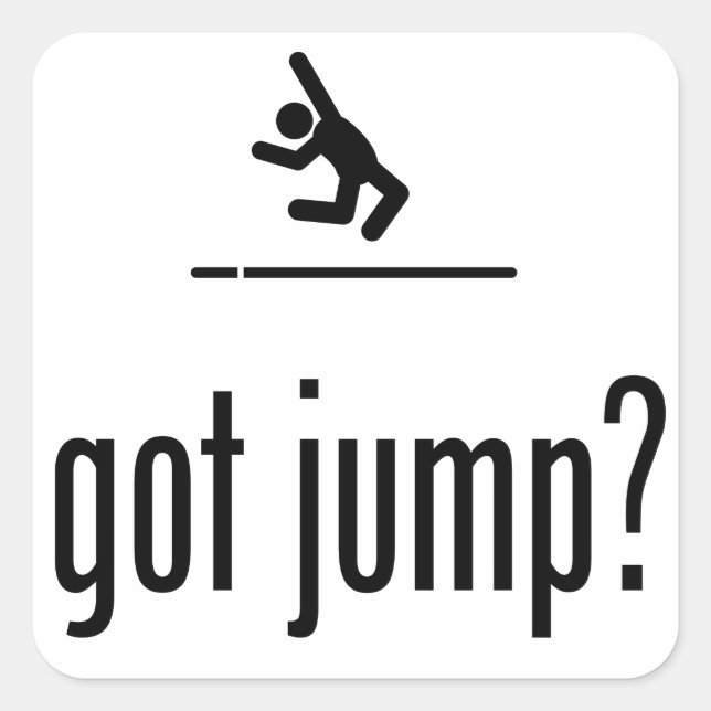 Long Jump Quadratischer Aufkleber (Vorderseite)
