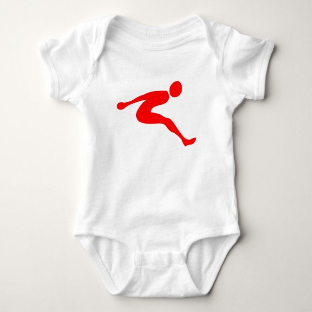 Long Jump - Rot Baby Strampler (Vorderseite)