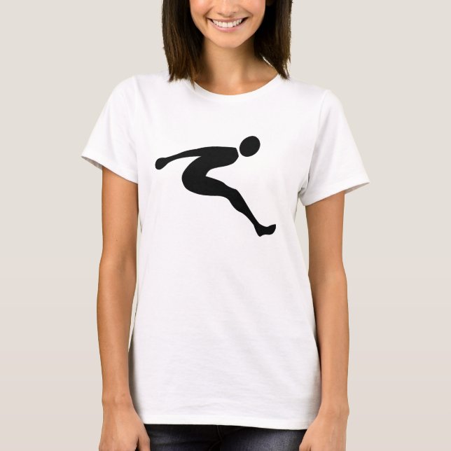 Long Jump - Schwarz T-Shirt (Vorderseite)
