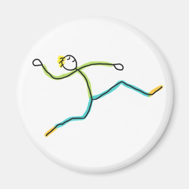 Long Jump Stickman Magnet (Vorne)