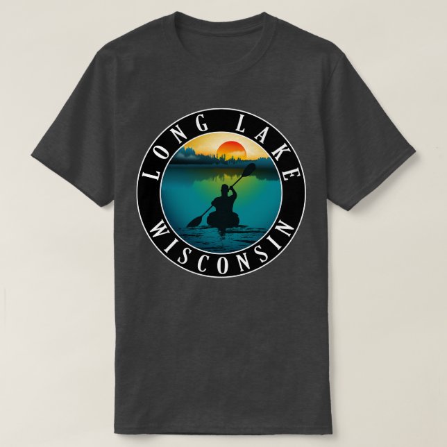 Long Lake Wisconsin Kayaking T-Shirt (Design vorne)