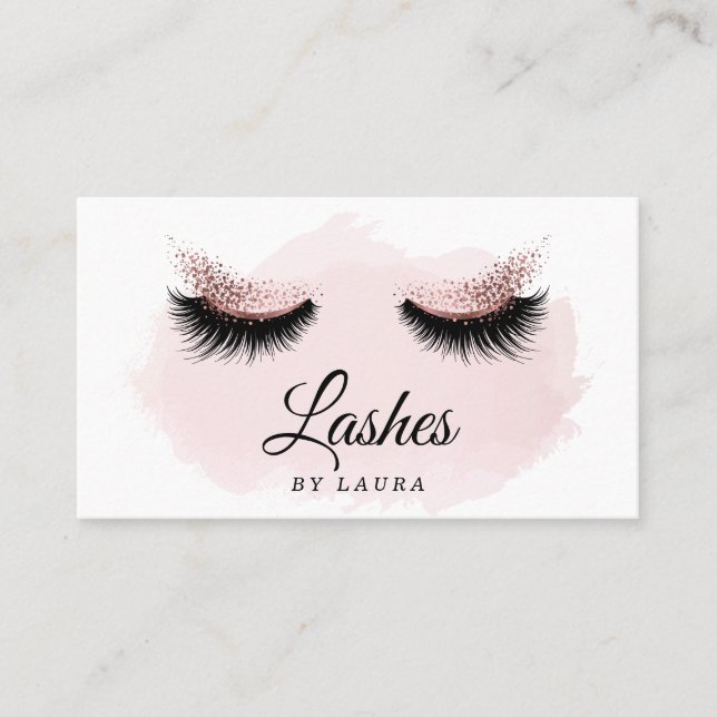 Long Lash Extension Makeup Artist Business Card Visitenkarte (Vorderseite)