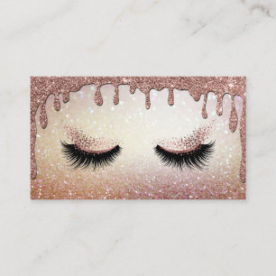 Long Lash Extension Makeup Artist Drilling Gold Visitenkarte
