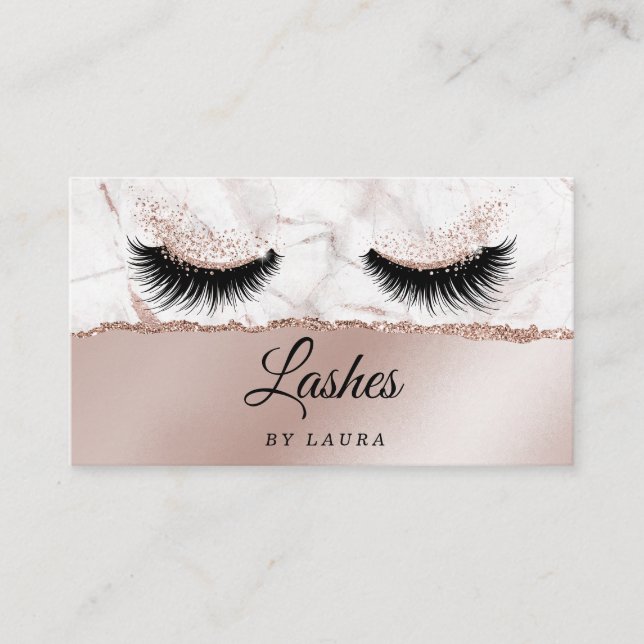Long Lash Extension Makeup Artist Torn Papier Visitenkarte (Vorderseite)