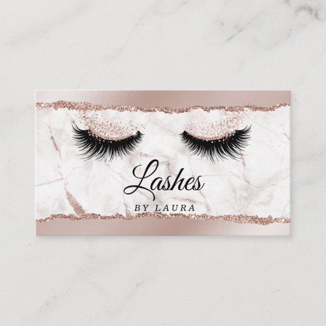 Long Lash Extension Makeup Artist Torn Papier Visitenkarte (Vorderseite)