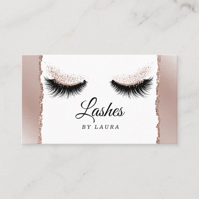 Long Lash Extension Makeup Artist Torn Papier Visitenkarte (Vorderseite)