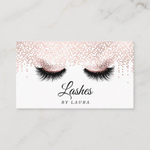 Long Lash Extension Makeup Rose Gold Visitenkarte
