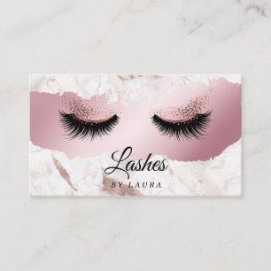 Long Lash Extension Makeup Rose Gold Visitenkarte