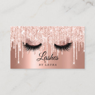 Long Lash Extension Makeup Rose Gold Visitenkarte