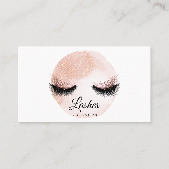 Long Lash Extension Makeust Artist Blush Pink Visitenkarte (Vorderseite)