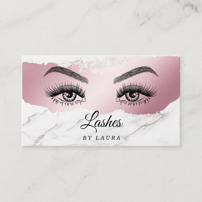 Long Lash Extension Makeust Artist Schönes Auge Visitenkarte (Vorderseite)