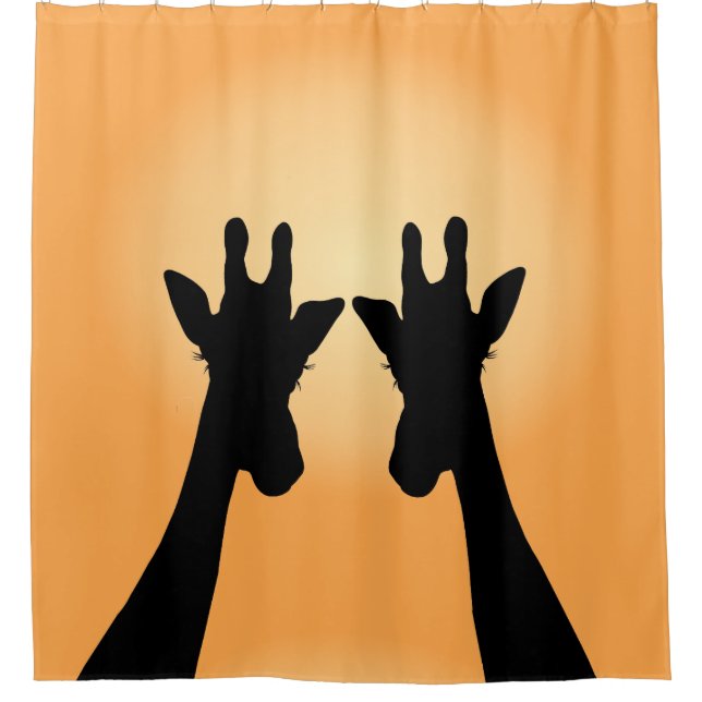 Long Lash Giraffen Duschvorhang (Vorderseite)