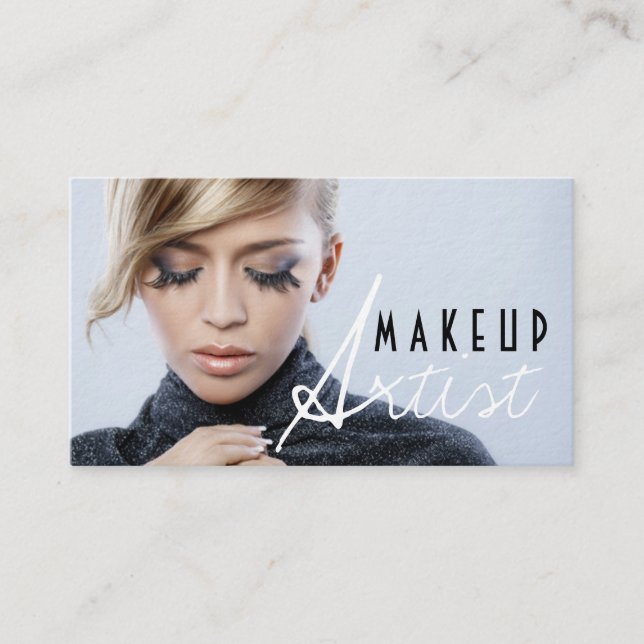 Long Lashes Make-up Artist Cosmetology Card Visitenkarte (Vorderseite)
