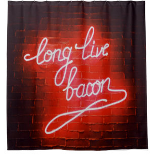Long Live Bacon Neon Sign, Bacon Liebhaber Duschvorhang