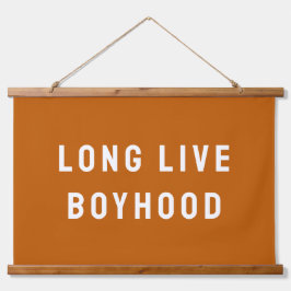 Long Live Boyhood Boy's Room Kinderzimmer Wandteppich Mit Holzrahmen