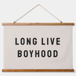 Long Live Boyhood Boy's Room Kinderzimmer Wandteppich Mit Holzrahmen