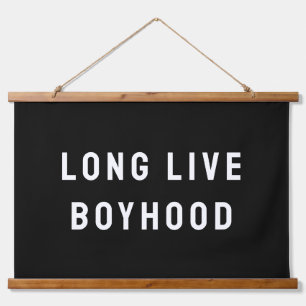 Long Live Boyhood Boy's Room Kinderzimmer Wandteppich Mit Holzrahmen