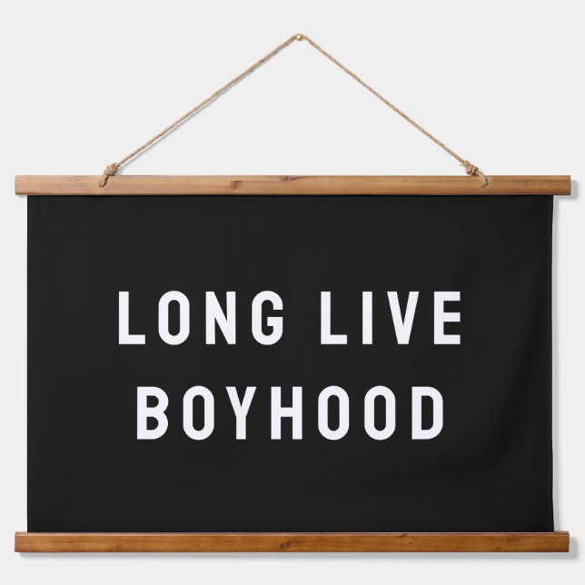 Long Live Boyhood Boy's Room Kinderzimmer Wandteppich Mit Holzrahmen (Vorne)