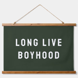 Long Live Boyhood Boy's Room Kinderzimmer Wandteppich Mit Holzrahmen