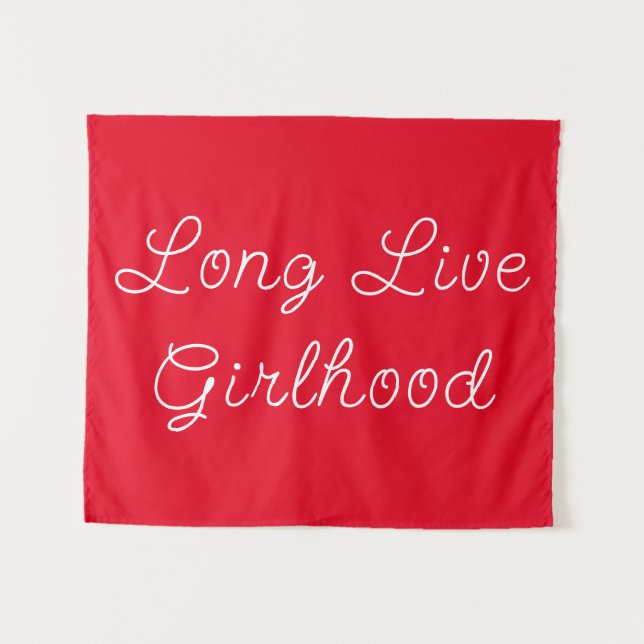 Long Live Girlhood Playroom Red Kinderzimmer Wall Wandteppich (Vorderseite (Horizontal))