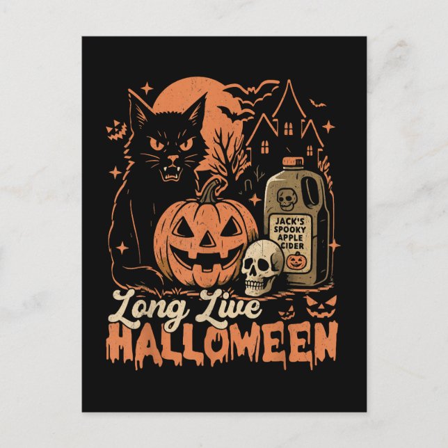 Long Live Halloween Postkarte (Vorderseite)