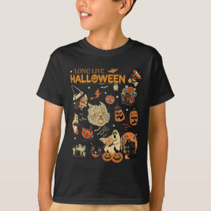 Long Live Halloween Vintag Pumpkin Hexe Ghost Bl T-Shirt