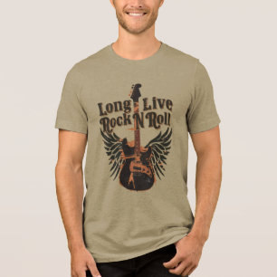 Long live Rock'n'Roll wings Gitarre Tri-Blend Shirt