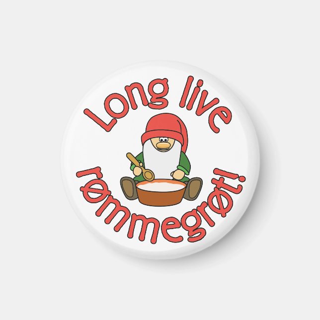 Long Live Rømmegrøt (rommegrot) Funny Magnet (Vorne)