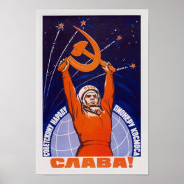 Long Live The Soviet People - The Space Pioneers Poster