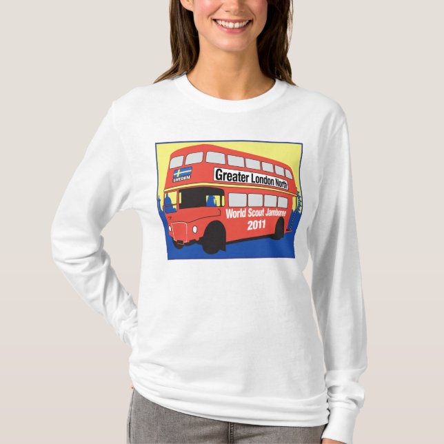 Long logo d'autobus de T-shirt de Sleve de dames (Devant)