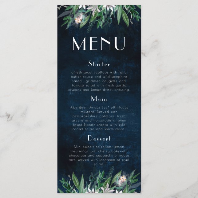 Long menu 4x9 Template 9, Menükarte (Vorderseite)