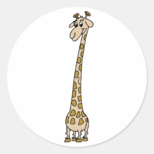 Long Necked Giraffe Runder Aufkleber