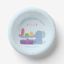  Long-Nosed  Elephant & Gifts Birthday Paper Bowl