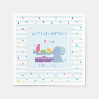 Long-Nosed Elephant & Gifts Paper Napkins - Polka  Serviette