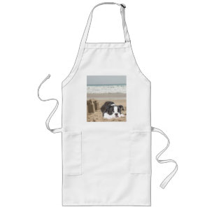 Long Pâtés de sable de tablier de Boston Terrier