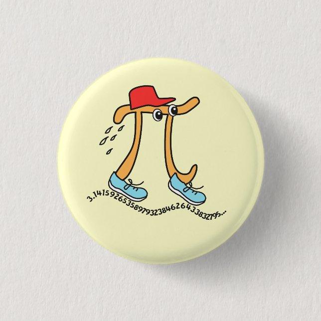 Long Running Pi - Funny Pi Typ Button (Vorderseite)