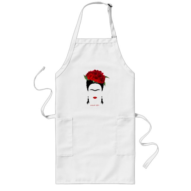 Long Schürze Frida Kahlo Porträt mexikanischer Kün (Vorne)
