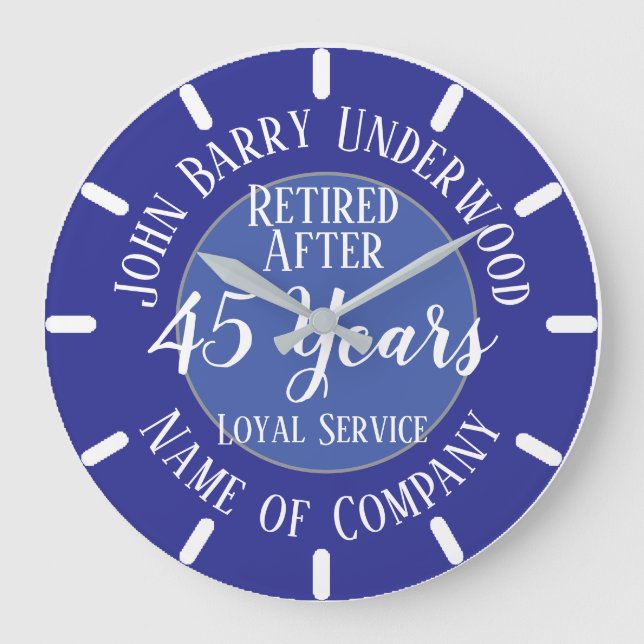 Long Service Award oder Retirement Große Wanduhr (Vorderseite)