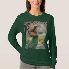 Long Sleeve Green Pflanze Lady T - Shirt