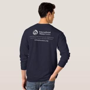 Long Sleeve IVH T - Shirt (weißes Logo auf Marine)