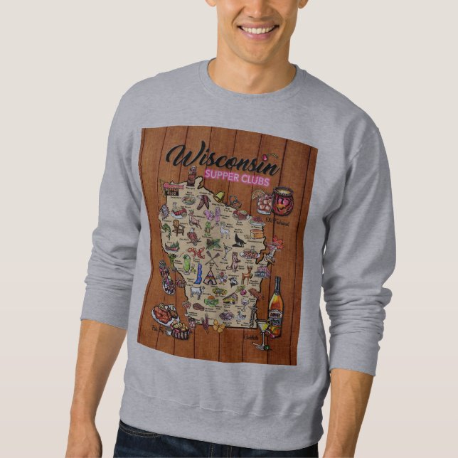 Long Sleeve - LG Karte - Wisconsin Supper Club Kar Sweatshirt (Vorderseite)