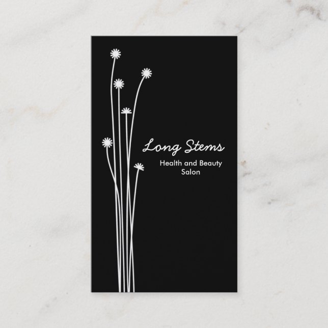 Long Stems - Black on Gold v2 Visitenkarte (Vorderseite)