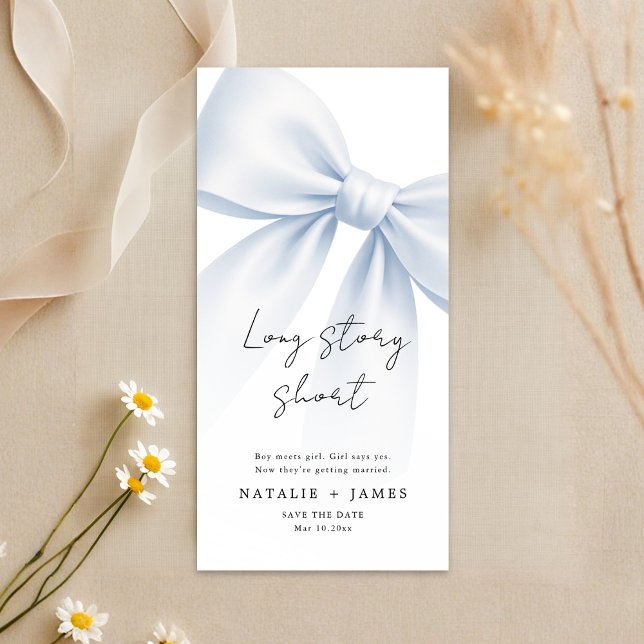 Long Story Short | Elegant Bow Bookmark Wedding Save The Date (Von Creator hochgeladen)