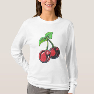 Long T-shirt de douille de cerise
