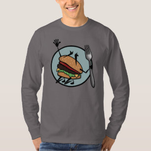 LONG T-SHIRT DE DOUILLE DE CHEESEBURGER DRÔLE