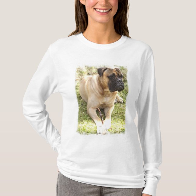 Long T-shirt de douille de dames anglaises de (Devant)