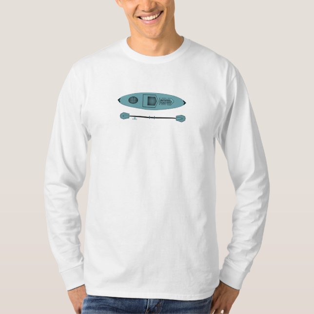 Long T-shirt de douille de kayak turquoise (Devant)