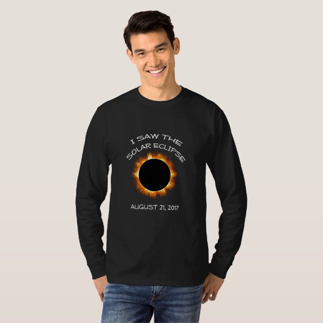 Long T-shirt de douille de l'éclipse 2017 (Devant entier)