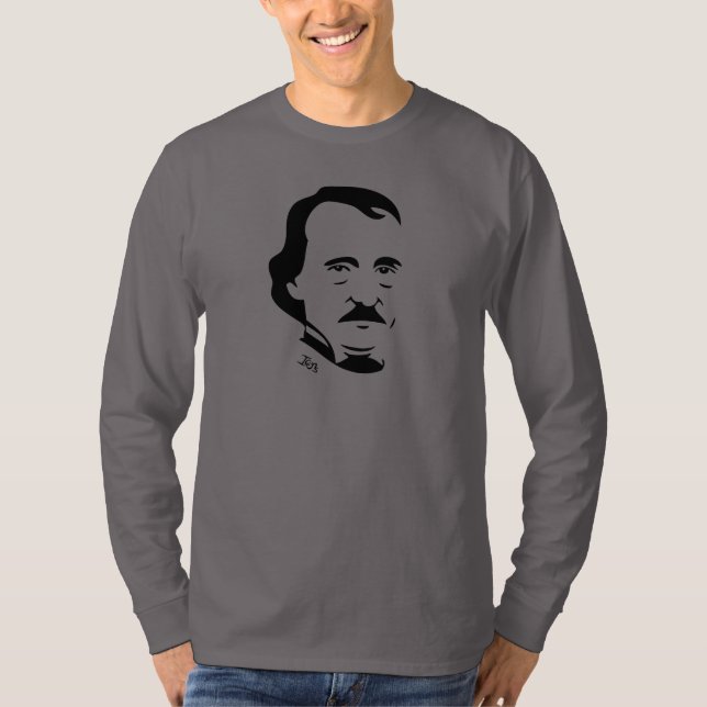 Long T-shirt de douille d'Edgar Allan Poe (Devant)